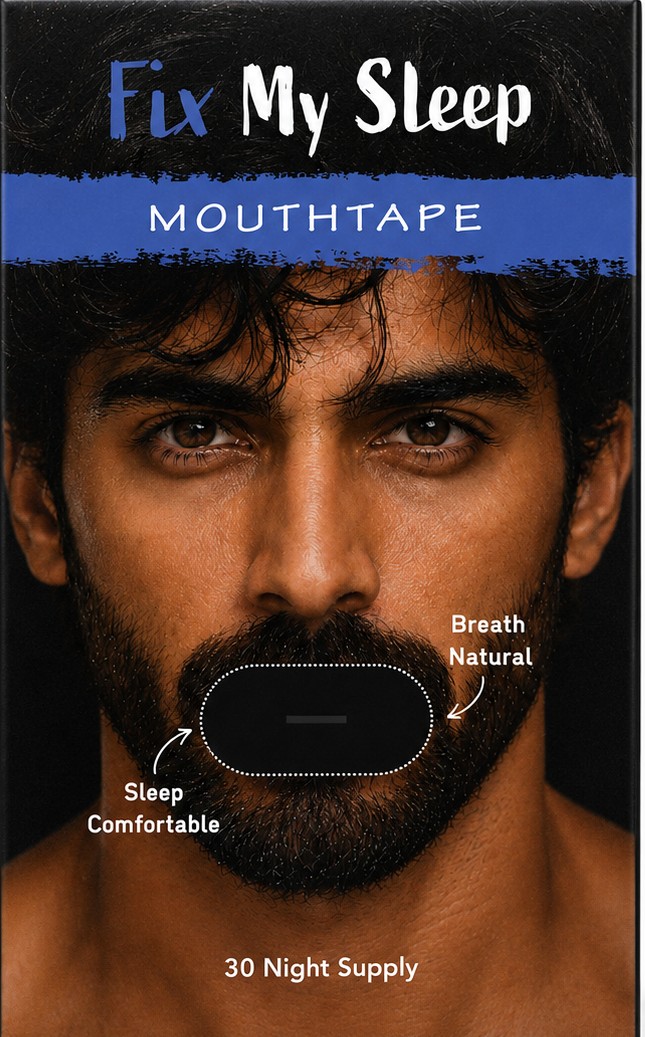 Fix My Sleep Mouthtape box, for him